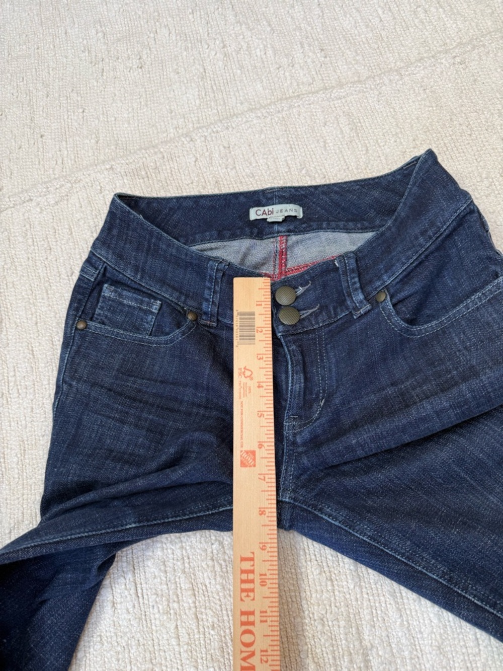 CAbi Low Rise Straight Leg Dark Wash Jeans Size 2 - Picture 3 of 10